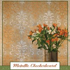 Royal Recipe: How to Stencil a Metallic Checkerboard Damask Pattern