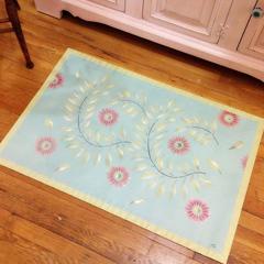 A Stenciled Floorcloth with Flower Power!