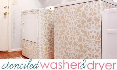 Stencil Your Laundry Room Washer & Dryer