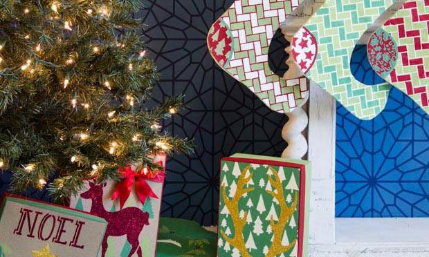 Christmas DIY Tutorial: Stenciled Pillows, Stockings, & Tree Skirt