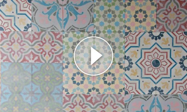 Stencil Tutorial: Encaustic Tile Wall Decor