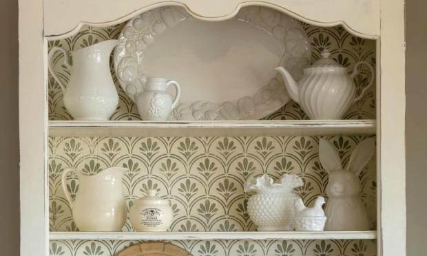 How to Paint a Shabby Chic Bookcase with Furniture Stencils & Chalk Paint