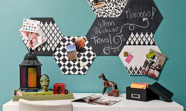 Stencil How-to: Hexagon Wall Art Wood Shapes