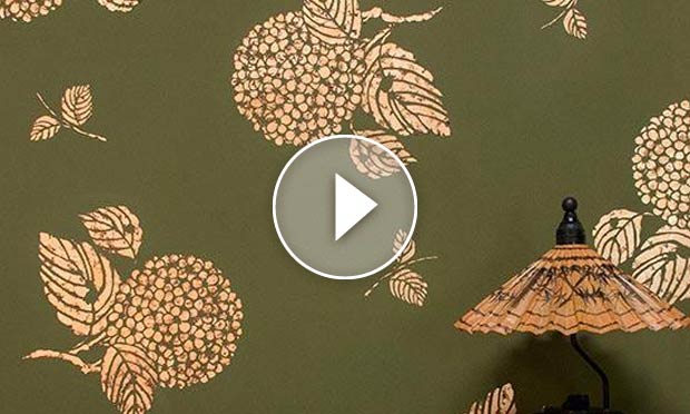How to Stencil: Copper Leaf Flower Wall Finish