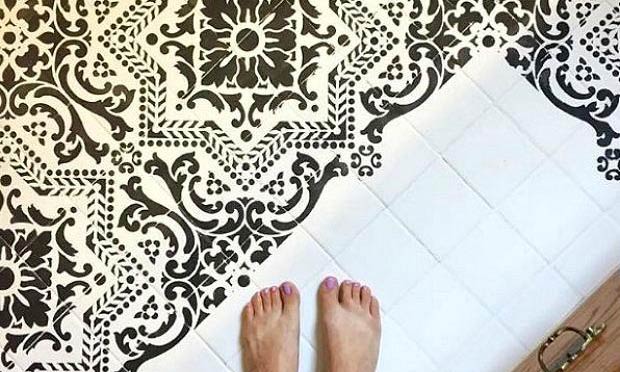 Painted Tile Floor Stencils that Anyone Can Do