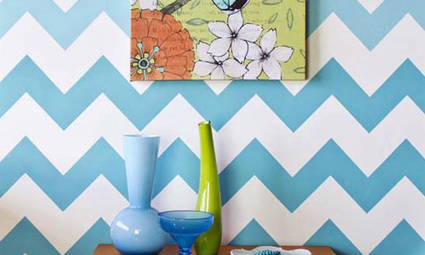 Stencil How-to: Ombre Chevron Stripe Pattern