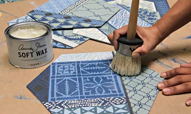 Create Indigo-Inspired Wall Art with Craft Stencils & Wall Art Wood Shapes