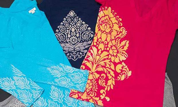Stencil Basics: Stenciling with Discharge Paste