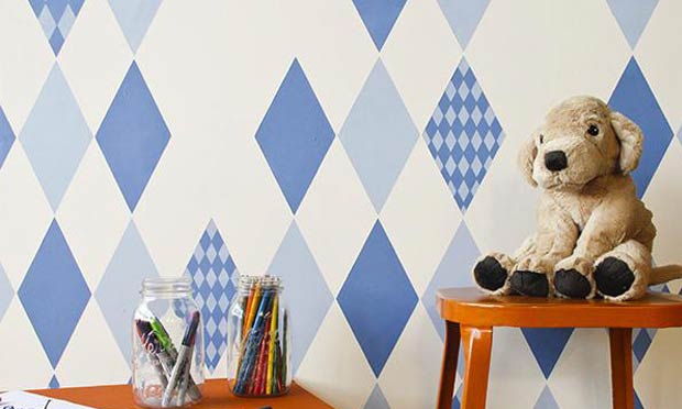 How to Stencil: Harlequin Diamond Stencil Pattern Play