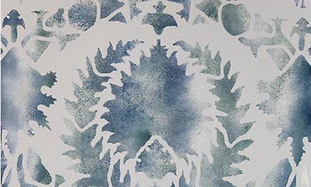 Stencil How-to: Faded Silk Suzani Fabric Finish