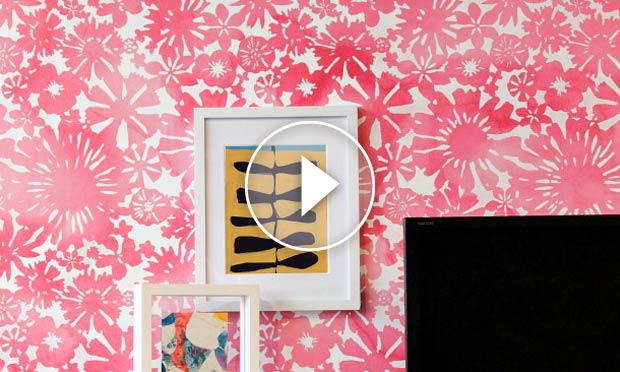 How to Stencil a DIY Watercolor Mural