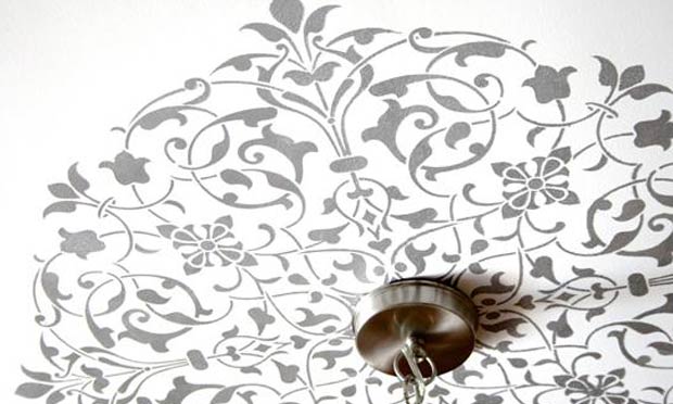How to Stencil a Professional Looking Ceiling Detail