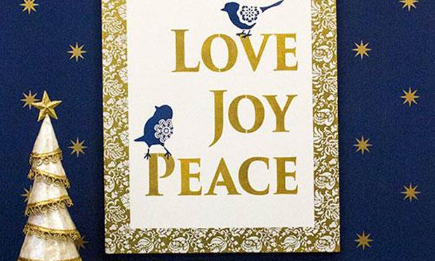 Stencil How-to: A Joyful Holiday Canvas