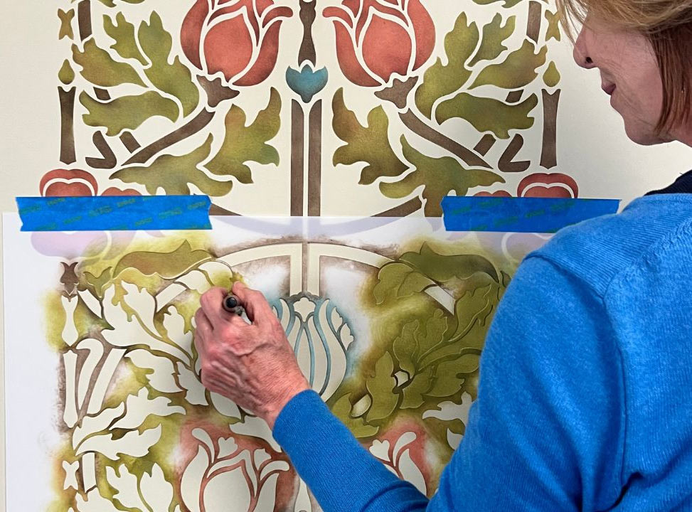 Stencil a Stunning Arts and Crafts Wallpaper Look