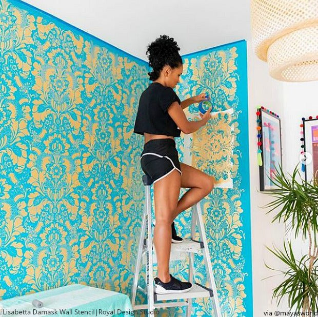 The BEST Metallic Paint for Stenciling Walls!