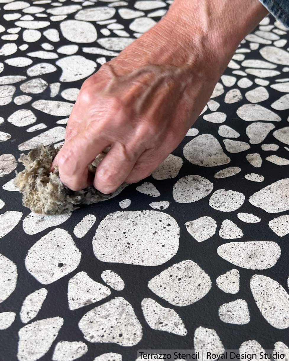 How to Paint and Stencil a Terrazzo-Look Floor