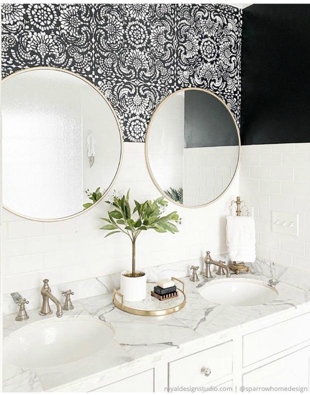 1 Home Improvement Idea Bathroom Wall Stencils Royal Design Studio