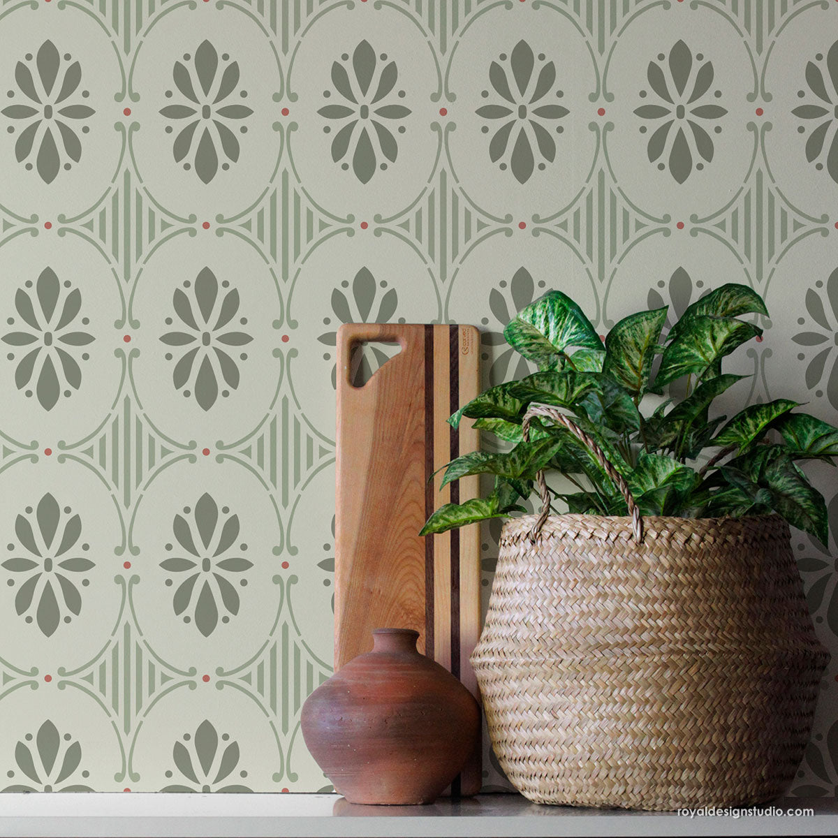 Swedish Floral Allover Stencil
