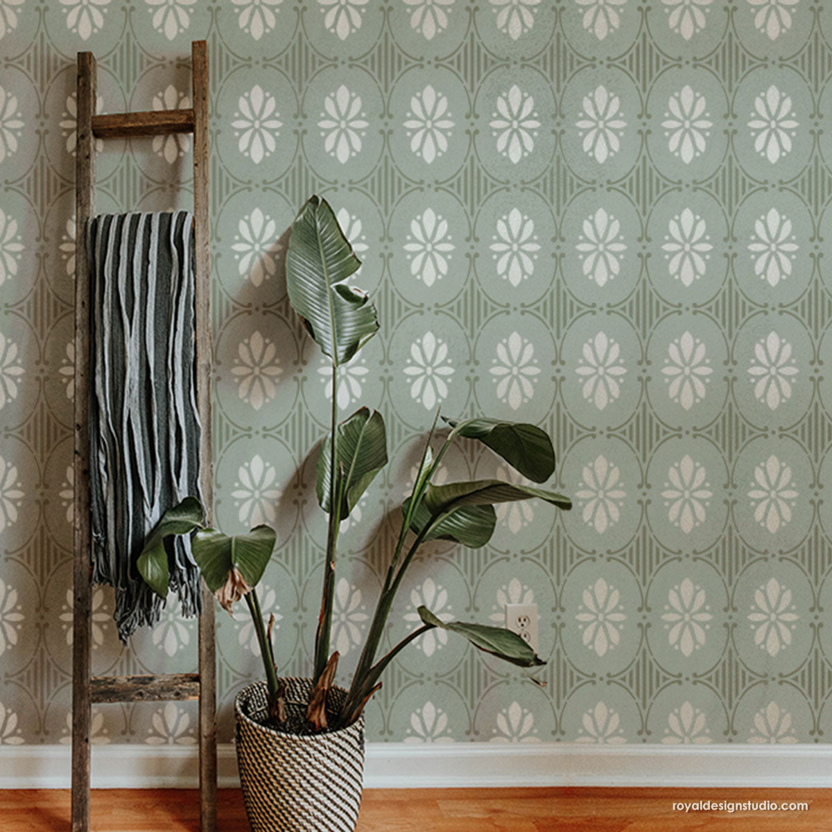 Swedish Floral Allover Stencil