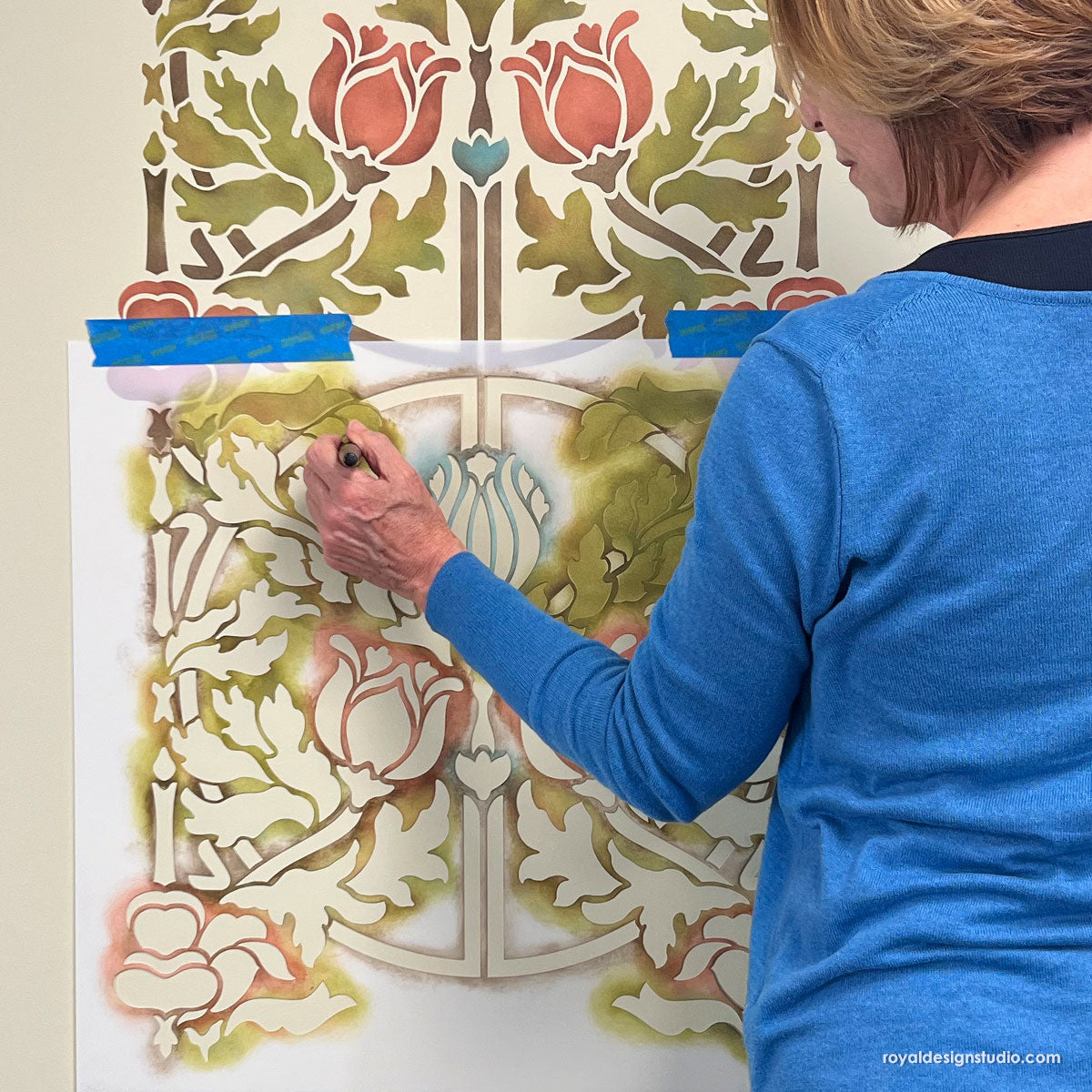 NEW! Eugenie Floral Wall Stencil