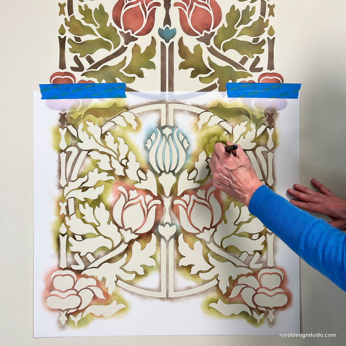 NEW! Eugenie Floral Wall Stencil