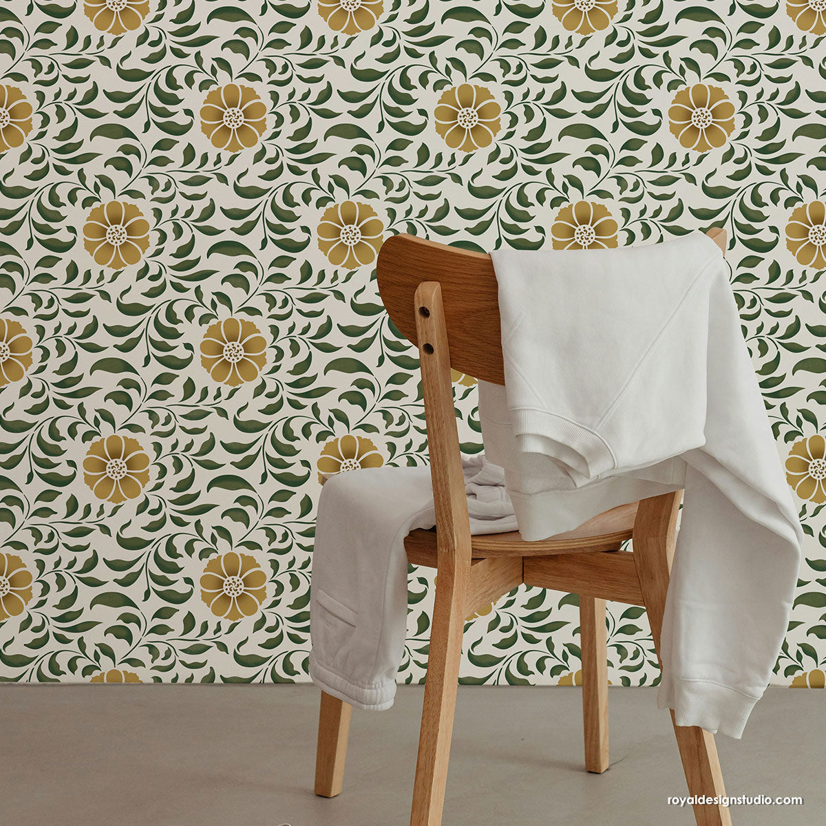 Large Botanical Wall Stencil Set- Set Of 3 Large Stencils - Walls