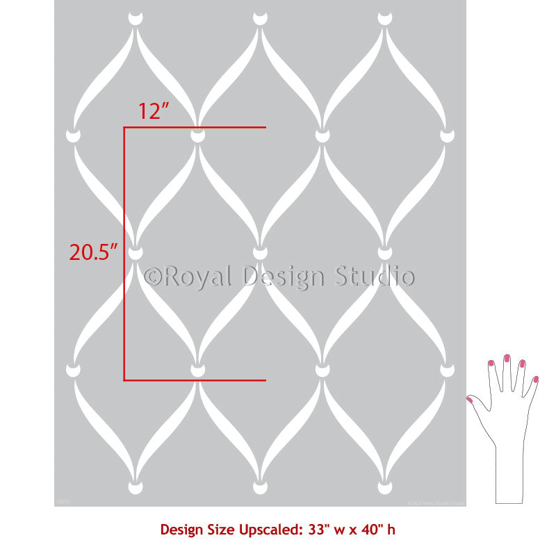 NEW! Upscaled Ribbon Lattice Wall Stencil