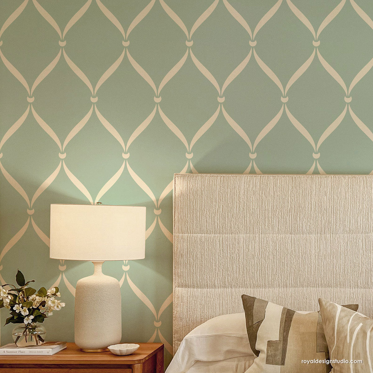 NEW! Upscaled Ribbon Lattice Wall Stencil