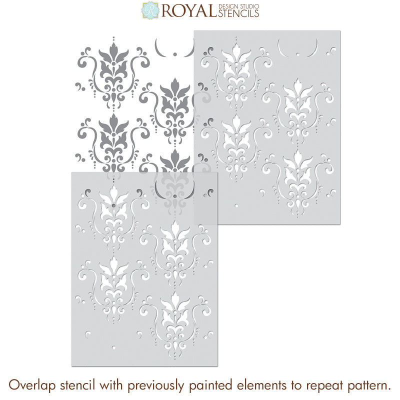 Serenity Damask Wall Stencil