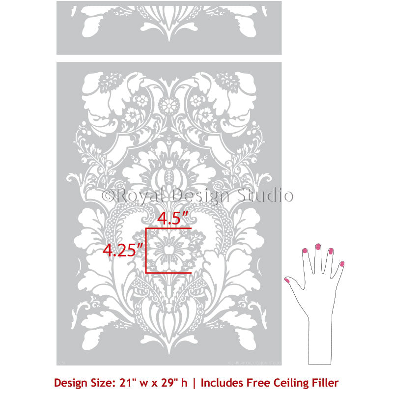 Lisabetta Damask Wall Stencil