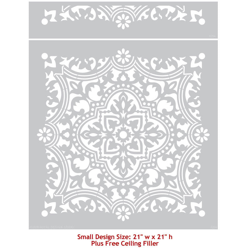 Large Spanish Moroccan European Tiles for Stenciling Designs - Royal Design Studio