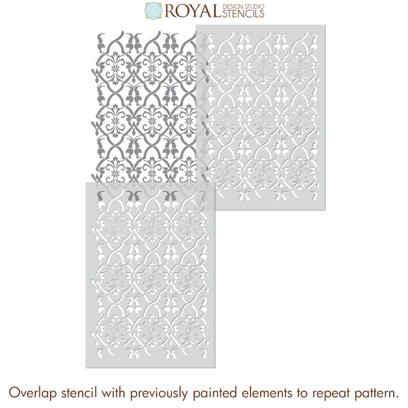 Aladdin Damask Wall Stencil