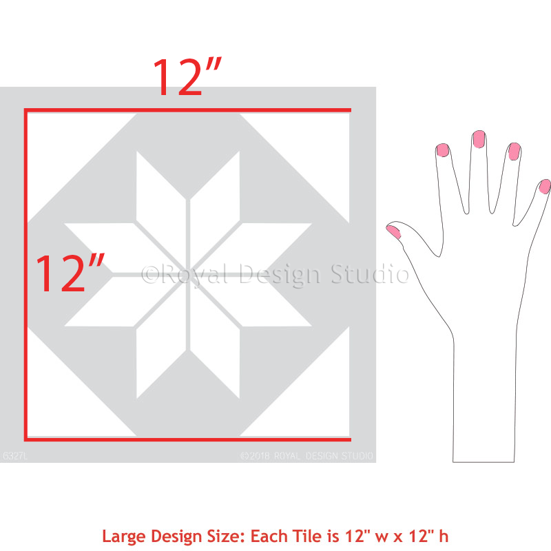 Pinwheels Tile Stencil