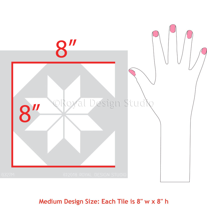 Pinwheels Tile Stencil