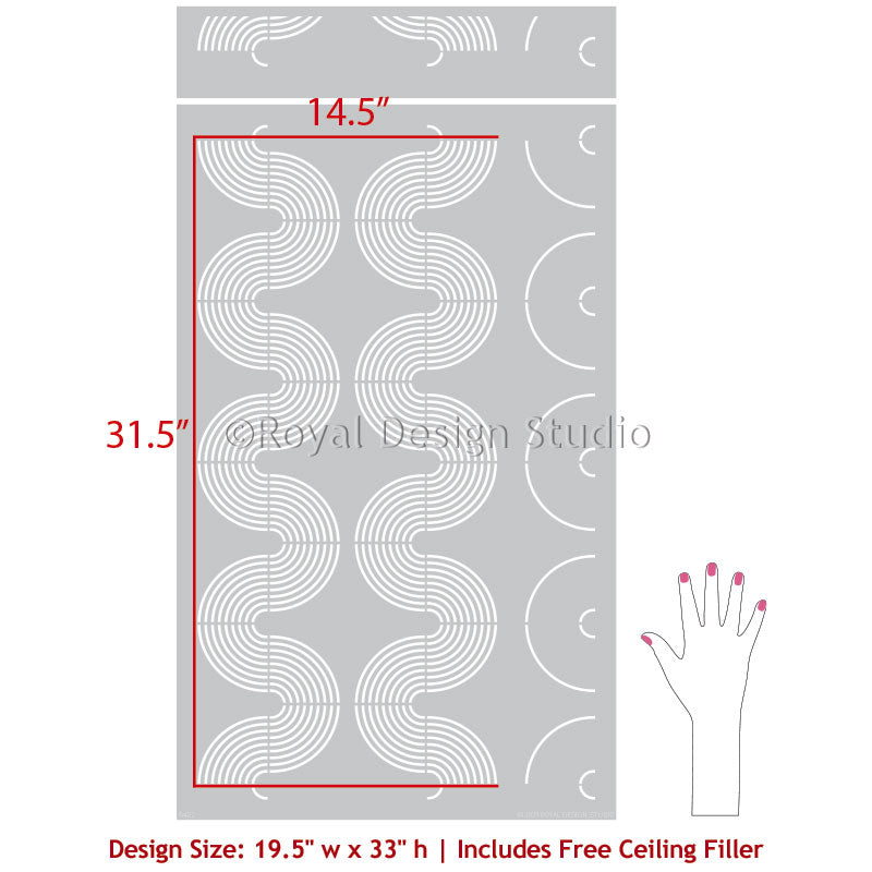 Sound Waves Modern Wall Stencil