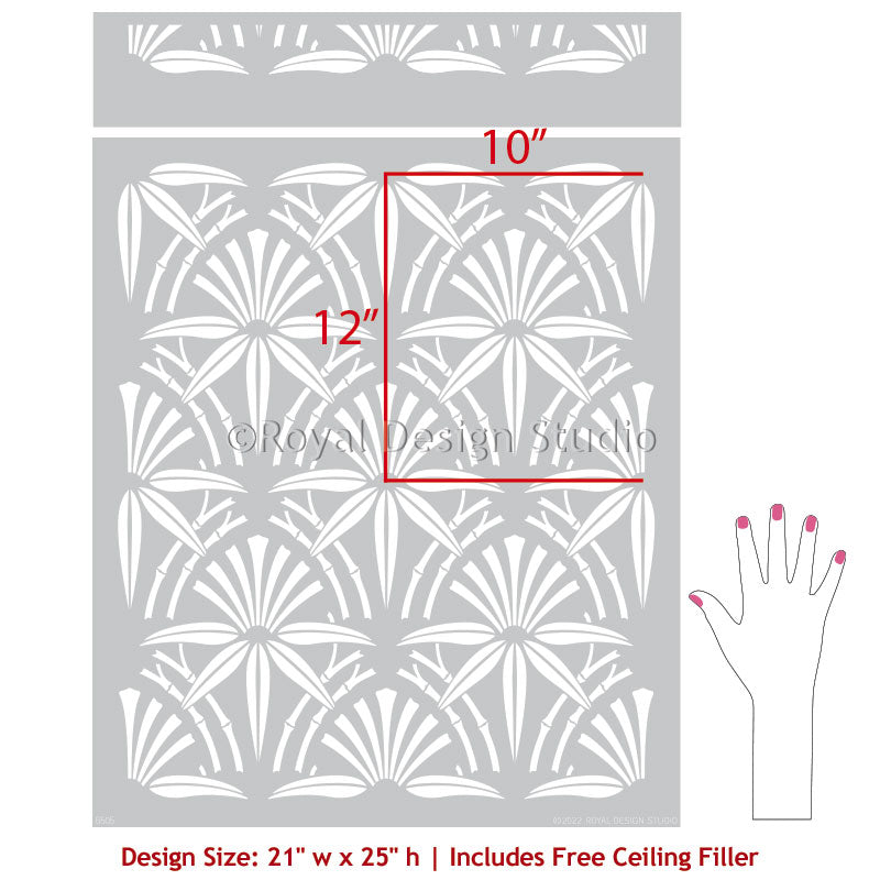 Upscaled Cabana Bamboo Wall Stencil