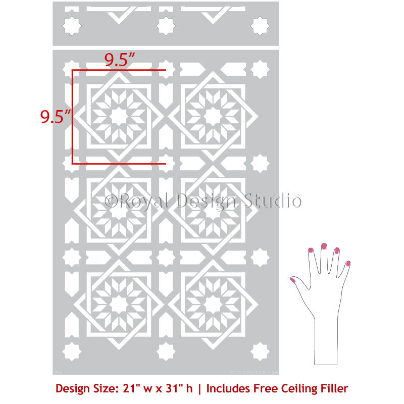 NEW! Almeria Allover Tile Stencil