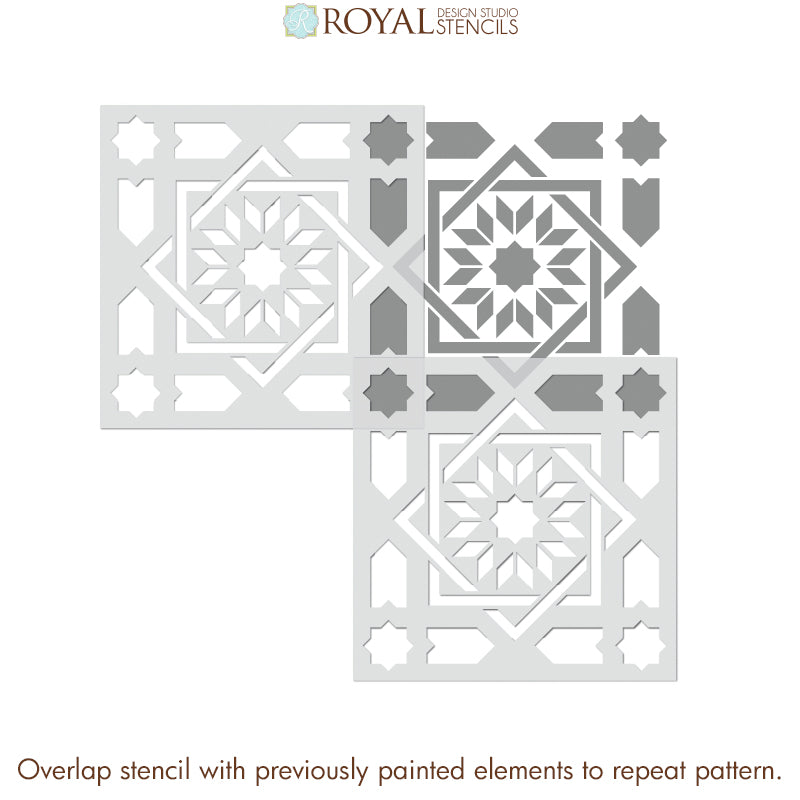 Upscaled Almeria Tile Stencil