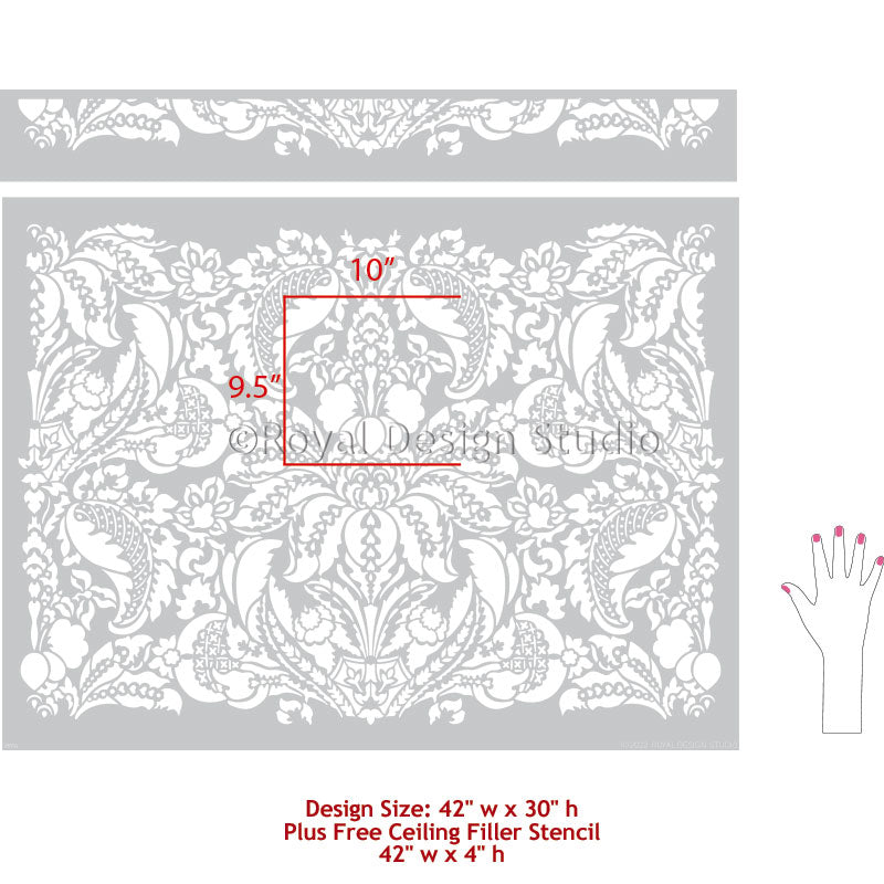 NEW! Upscaled Isadora Damask Wall Stencil