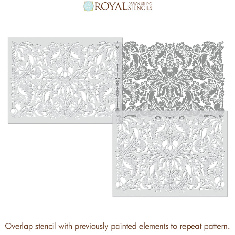 NEW! Upscaled Isadora Damask Wall Stencil