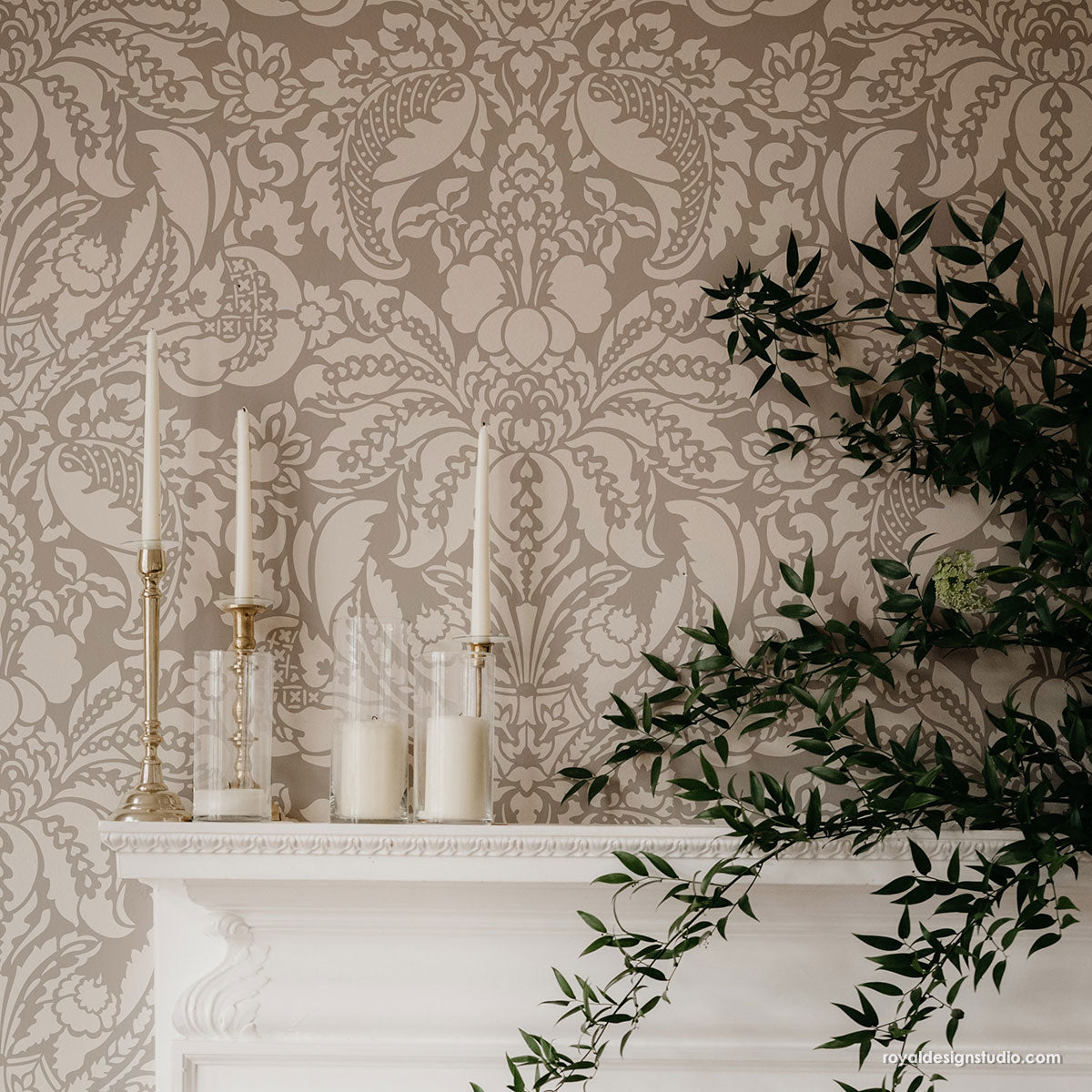 NEW! Upscaled Isadora Damask Wall Stencil