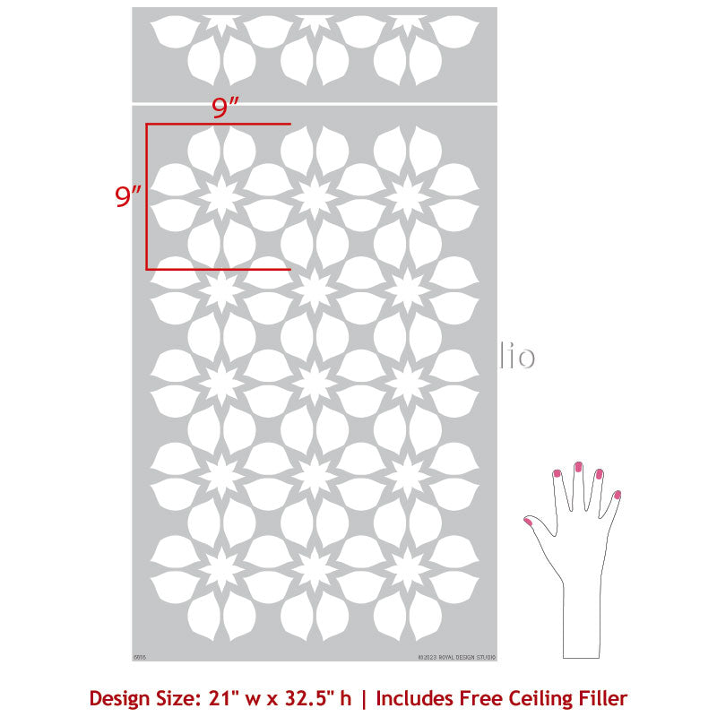Cassis Floral Allover Stencil