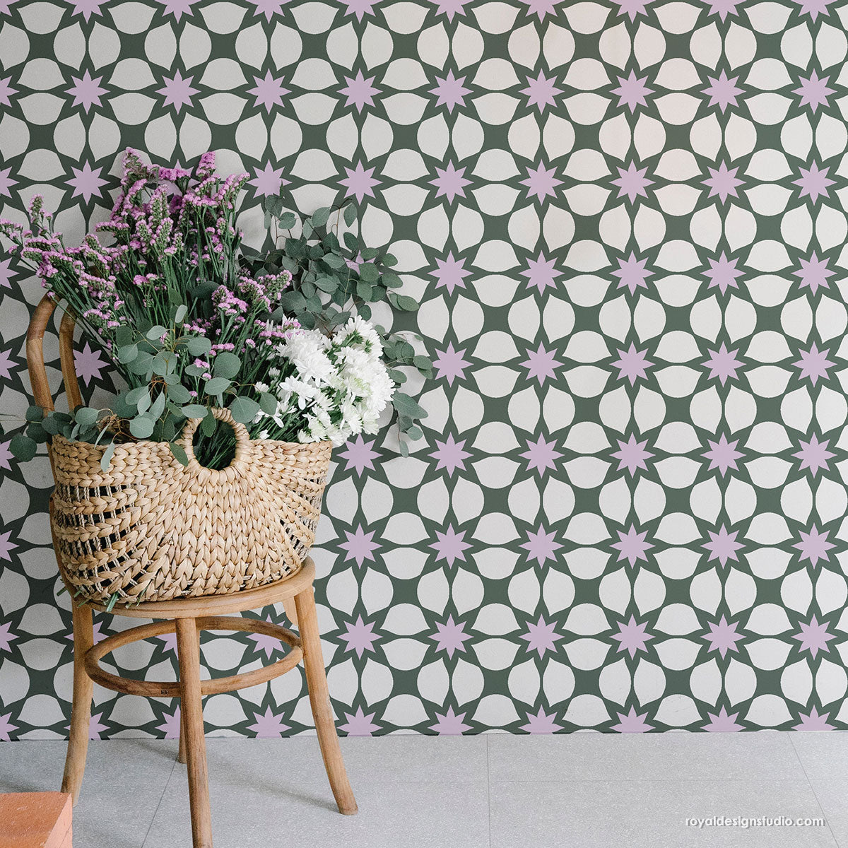 NEW! Cassis Floral Allover Stencil
