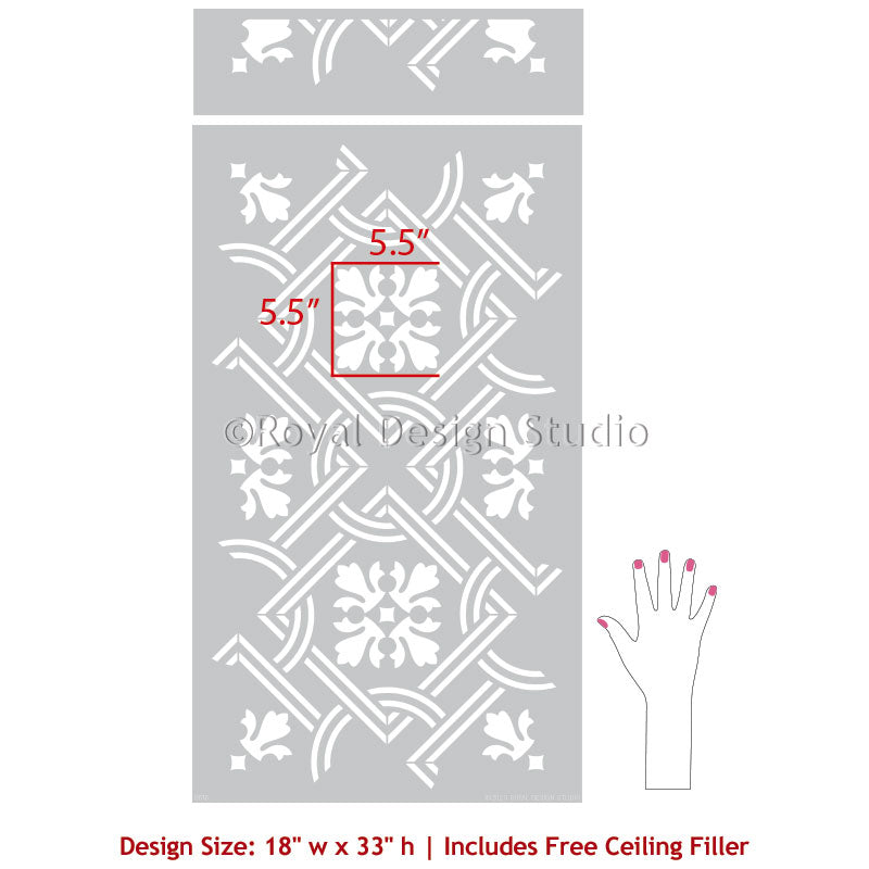 Caitlin Allover Tile Stencil