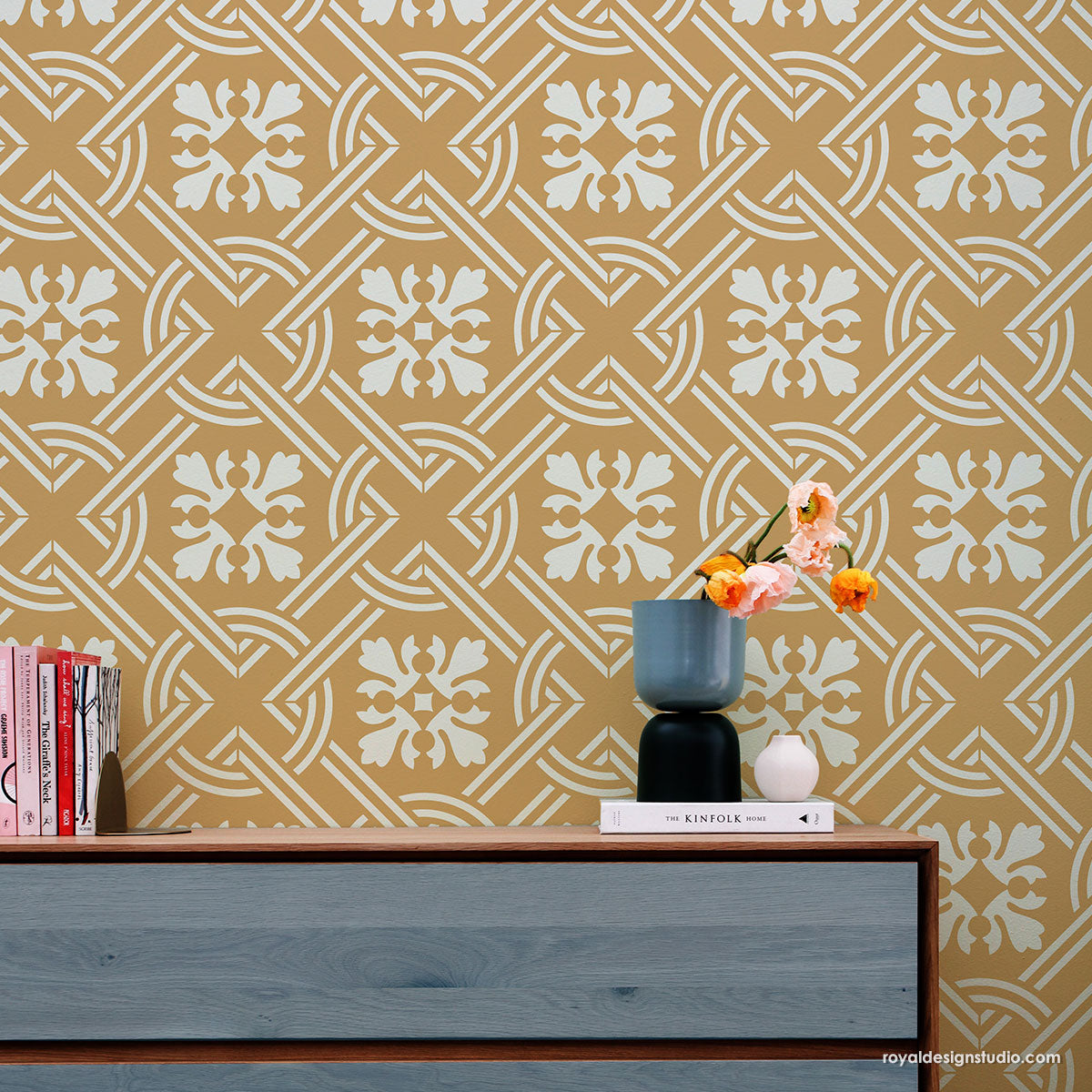 Caitlin Allover Tile Stencil