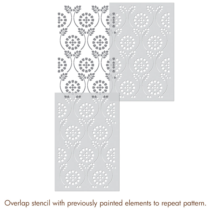 Charlotte Country Floral Trellis Stencil for Walls
