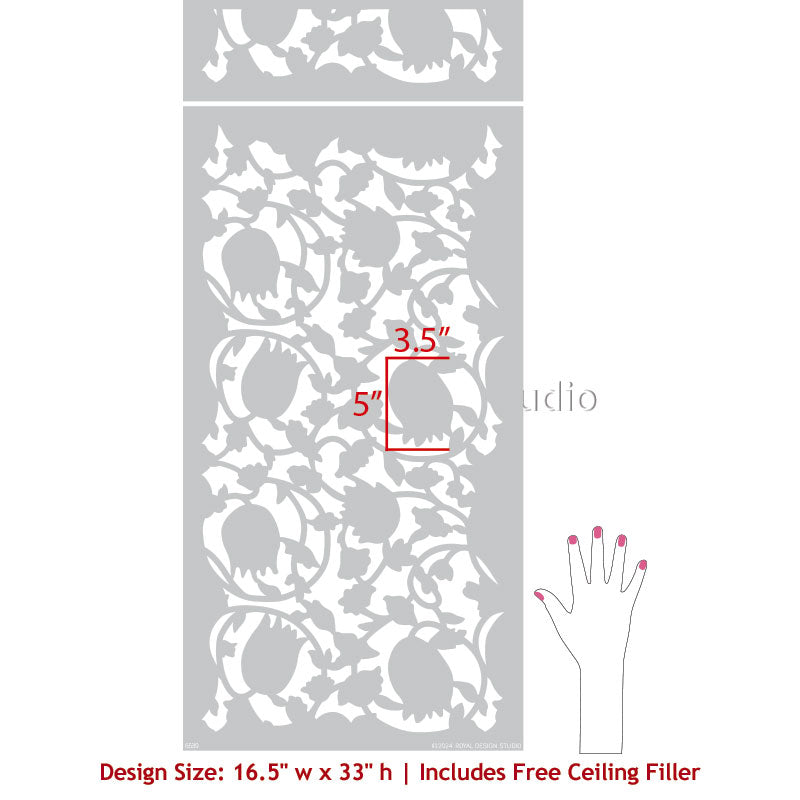 Tulip Block Print Allover Stencil
