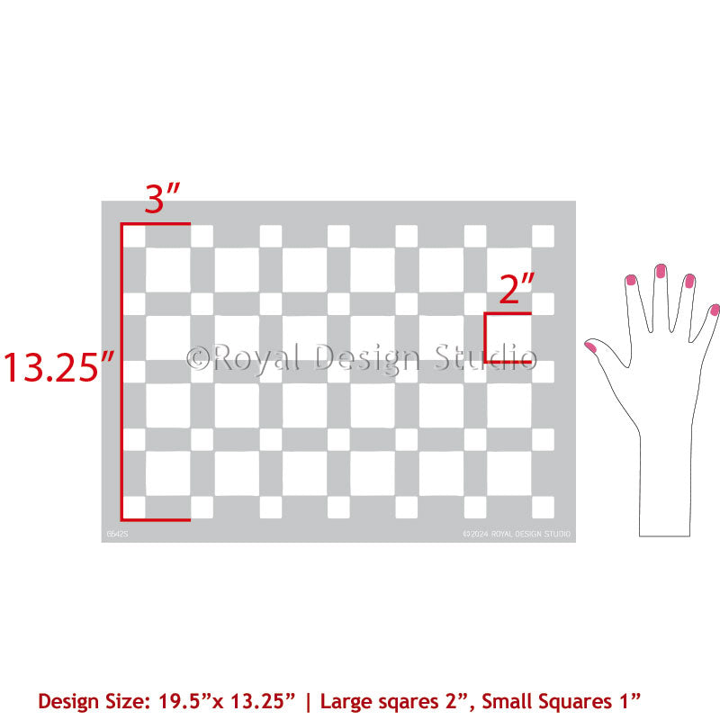 Checkers Mosaic Tile Stencil