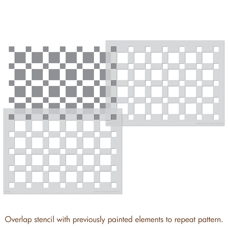 Checkers Mosaic Tile Stencil