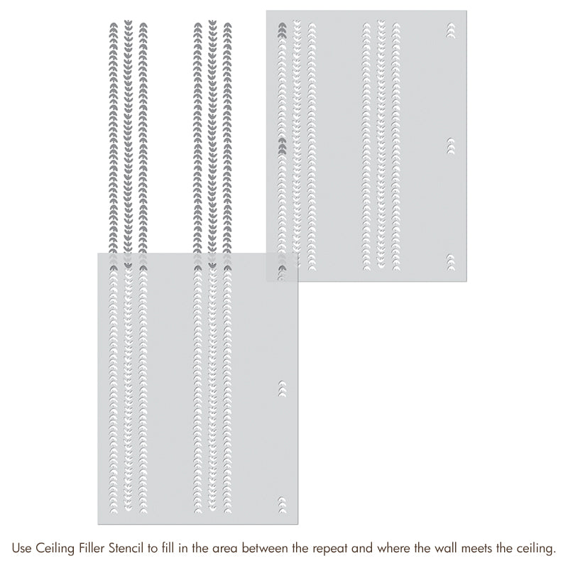 Country Stitching Stripe Wall Stencil